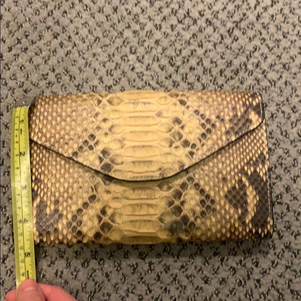 Python Leather Clutch - image 6